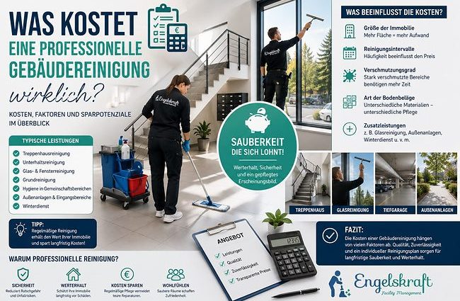 Übersicht zu den Kosten einer professionellen Gebäudereinigung